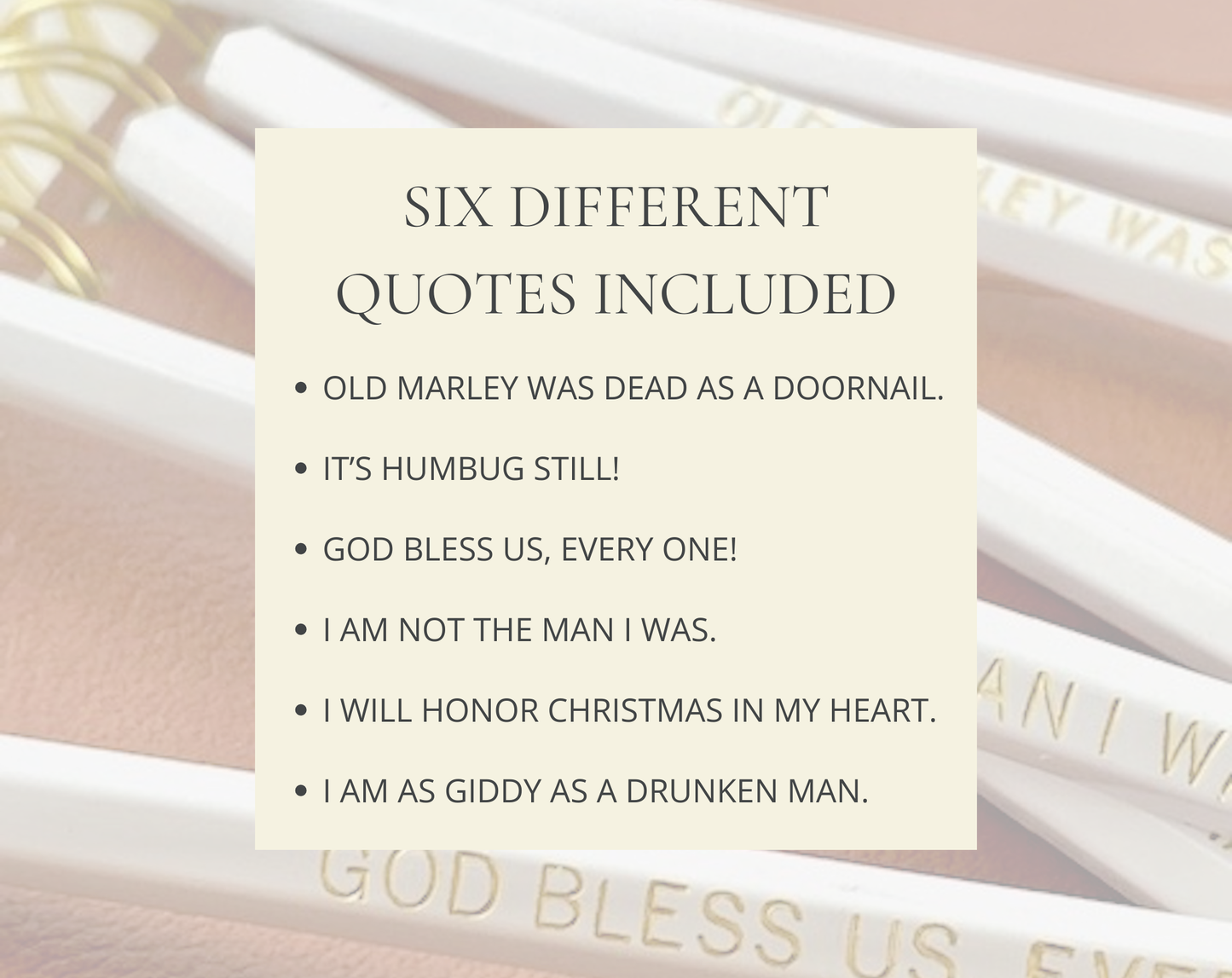 Lit & Whimsy - Charles Dickens Christmas Carol Quote Pencils