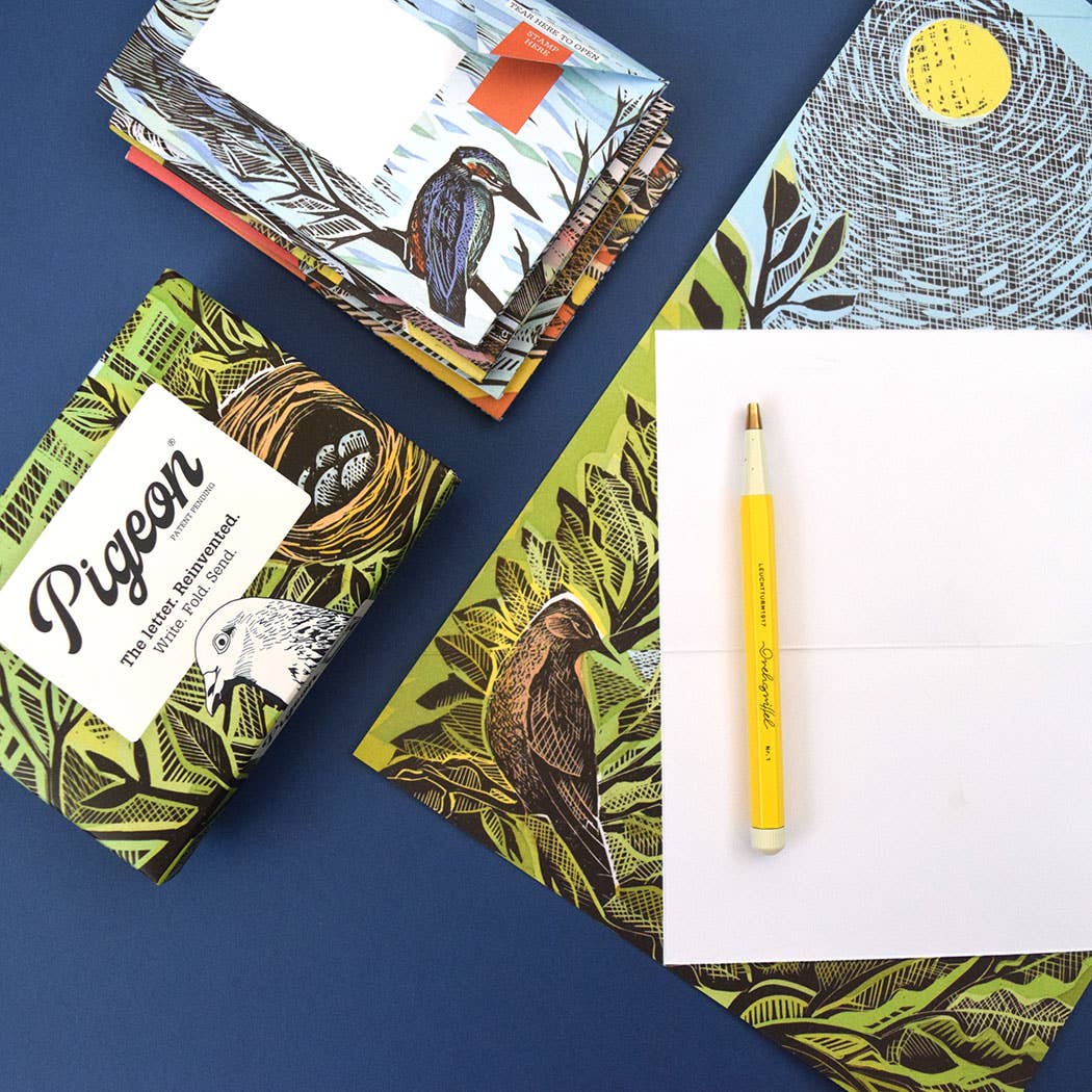 pigeonposted - Wonderfully Wild Pigeon, Nature-inspired Folding Letters x 6