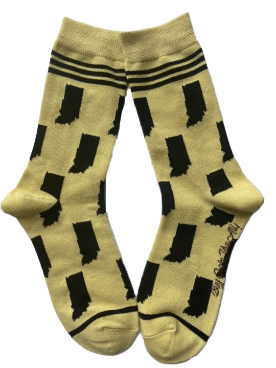 Buy Socks You All - Indiana State Shapes Gold and Black Women's Socks