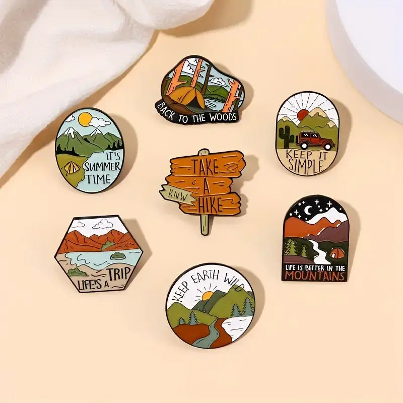 Magnifique Hearts - Nature-Inspired Enamel Pins: Outdoor Adventure Camping Pins