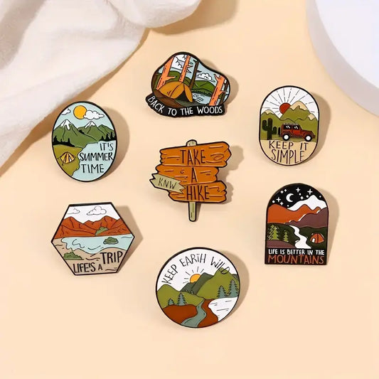 Magnifique Hearts - Nature-Inspired Enamel Pins: Outdoor Adventure Camping Pins