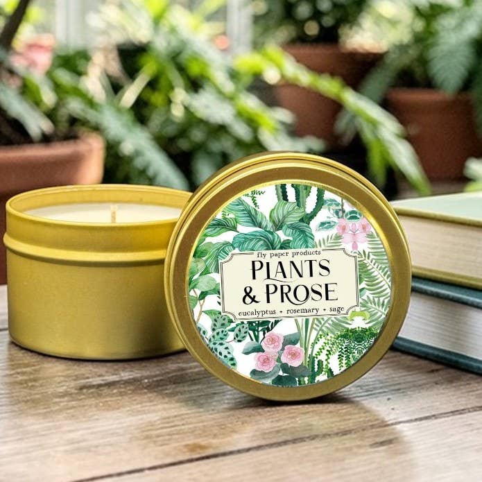 Fly Paper Products - Plants & Prose 4oz Soy Candle Eucalyptus + Rosemary + Sage