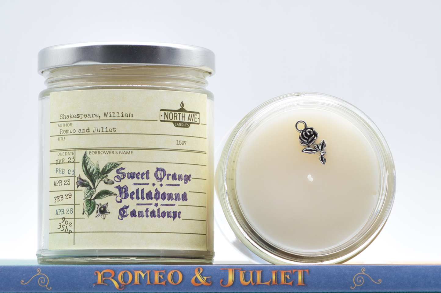 North Ave Candles - Book Candle / Romeo + Juliet / Shakespeare Candle