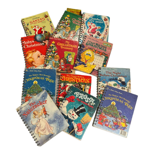 StuckOnU Art - Upcycled Christmas Little Golden Book Journals