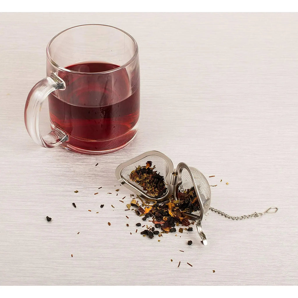 Magnifique Hearts - Heart-Shaped Mesh Tea Infuser, 2.5-Inch Stainless Steel