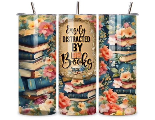 Sister Ray - Easily Distracted By Books  20 oz. Stainless Steel Tumbler