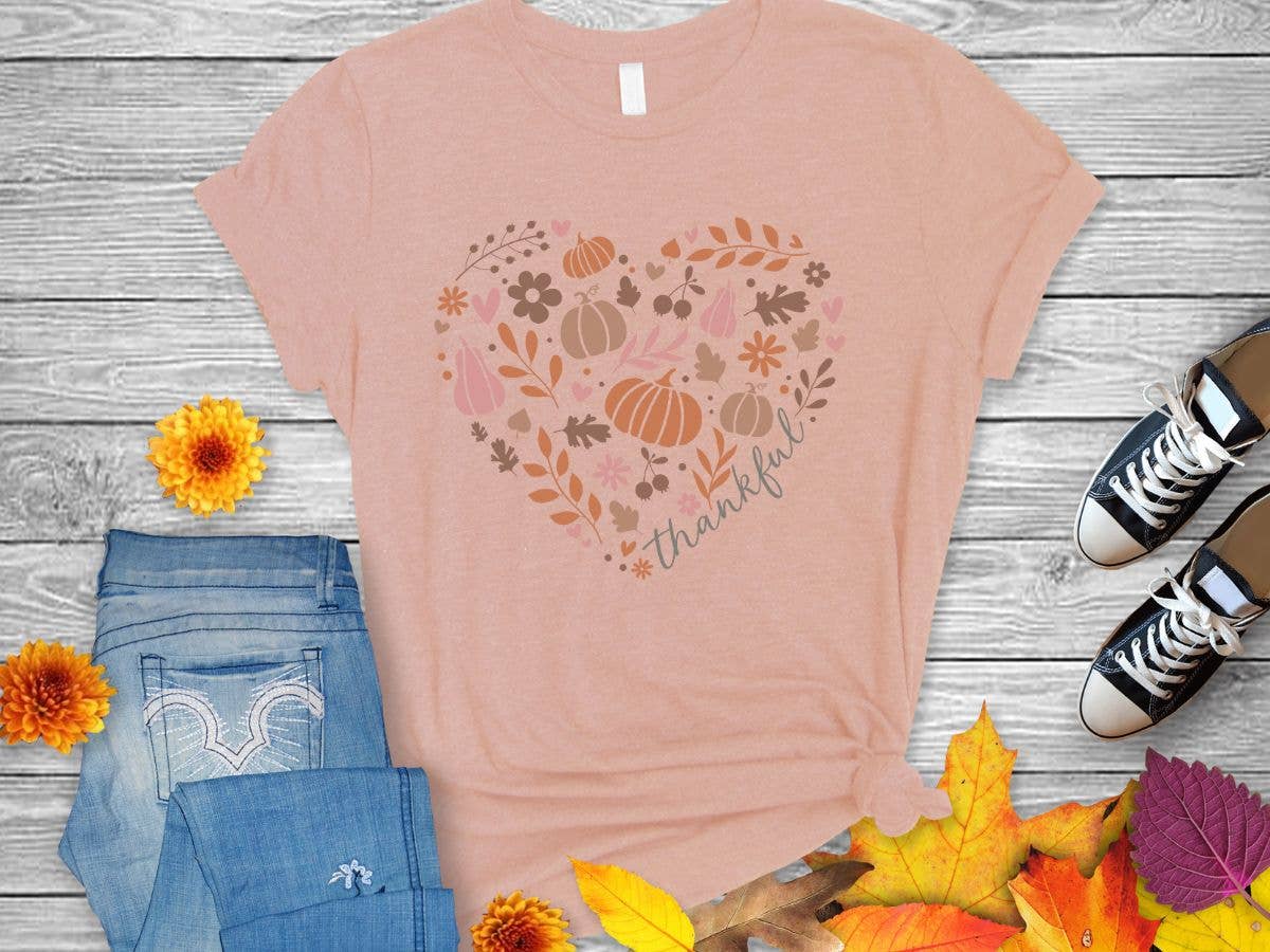 Sister Ray - Thankful Fall Heart Autumn T Shirt