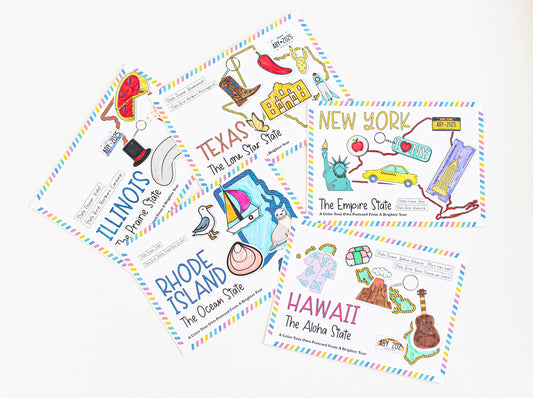 A Brighter Year - Color Your Own Indiana State Postcard