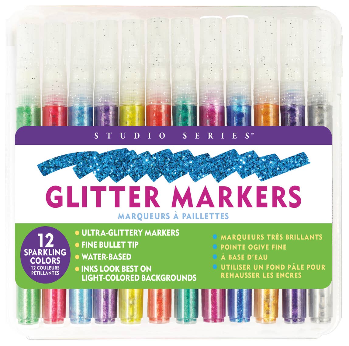 Peter Pauper Press - Studio Series Glitter Markers (Set of 12)