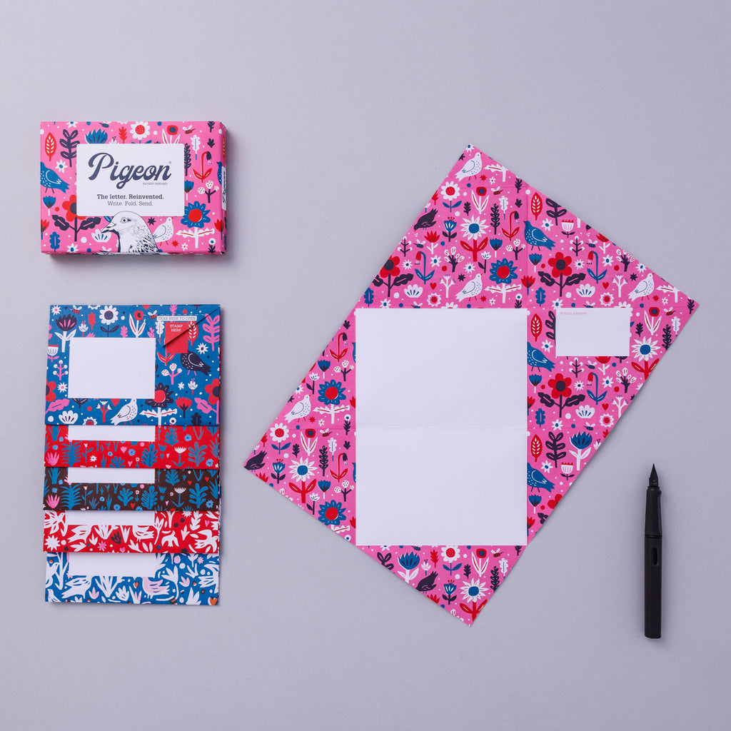 pigeonposted - Fiesta Pigeon, Folding Stationery Letter Set - Pack of 6