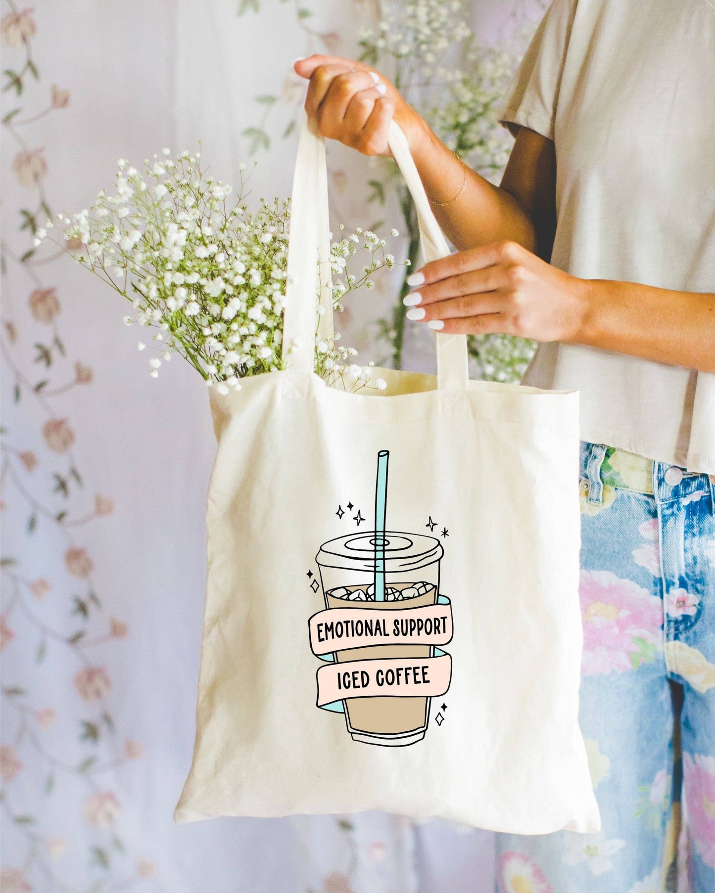 256 Craft Co - Emotional Support Iced Coffee Canvas Tote Bag