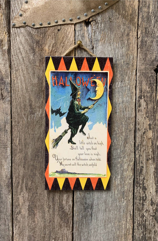 North Fork Mercantile - Vintage Halloween, Witch Sign, Halloween Sign