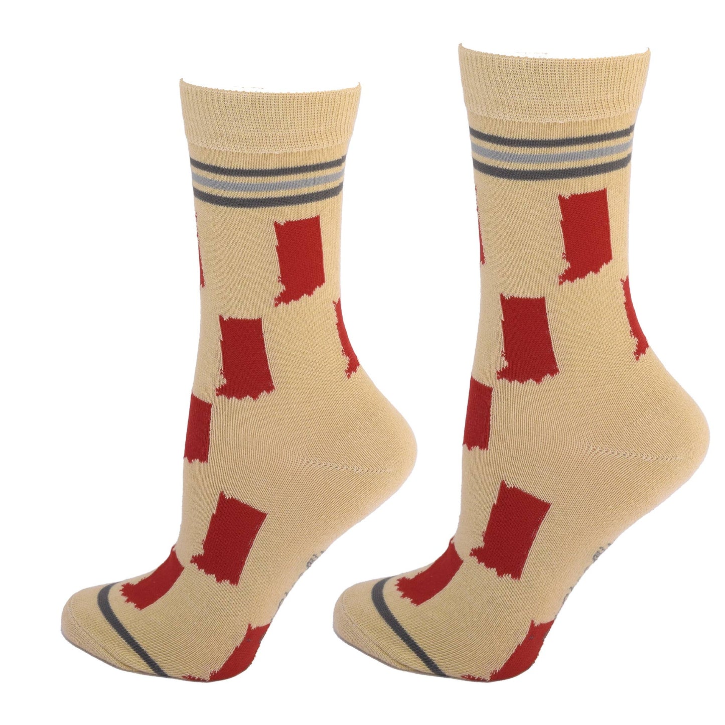 Buy Socks You All - Indiana State Shapes Crimson and Cream Women's Socks