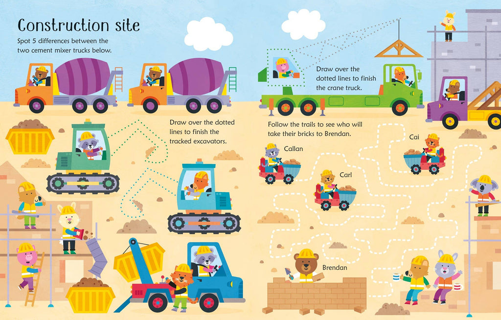 Wipe-Clean Trucks & Diggers Activities: Usborne