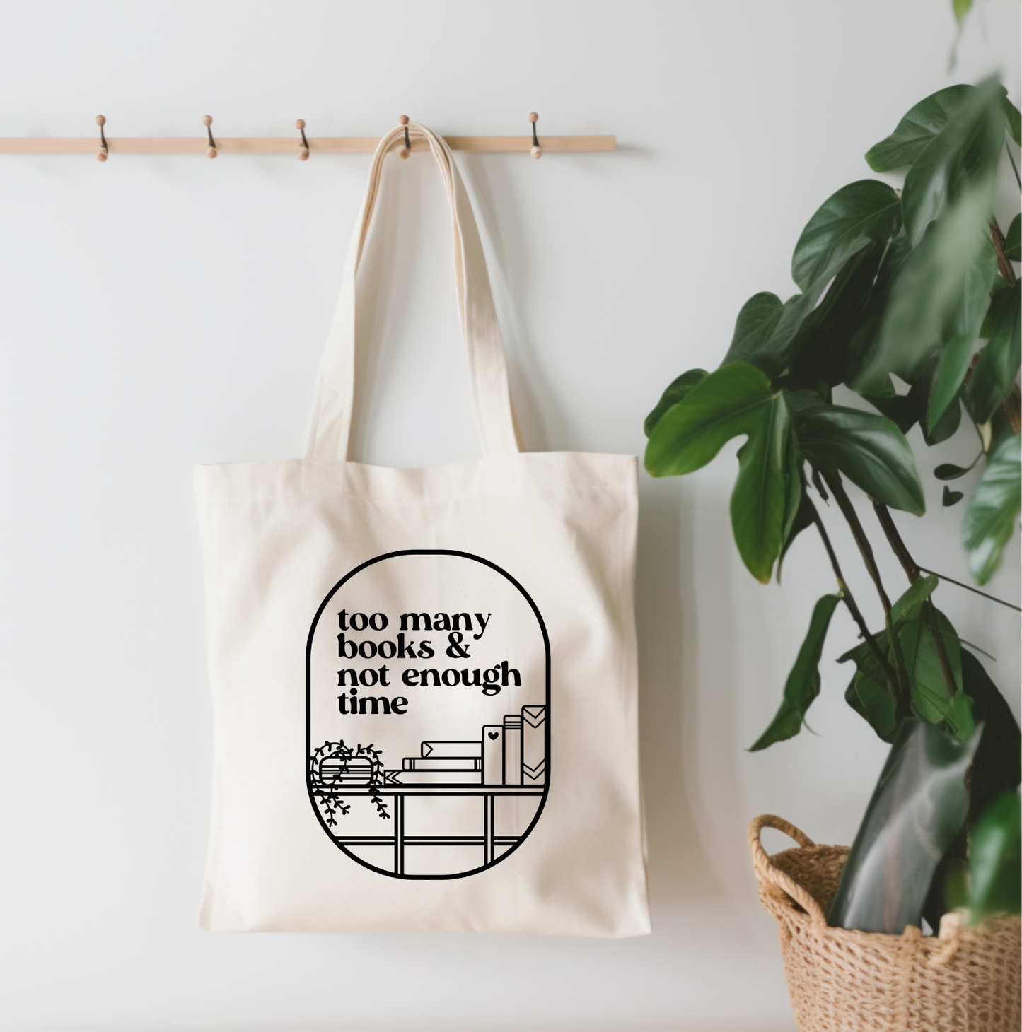 EnchantingSunshine - Too Many Books Not Enough Time Small Canvas Tote Bag