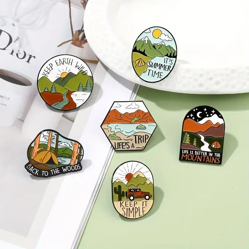 Magnifique Hearts - Nature-Inspired Enamel Pins: Outdoor Adventure Camping Pins