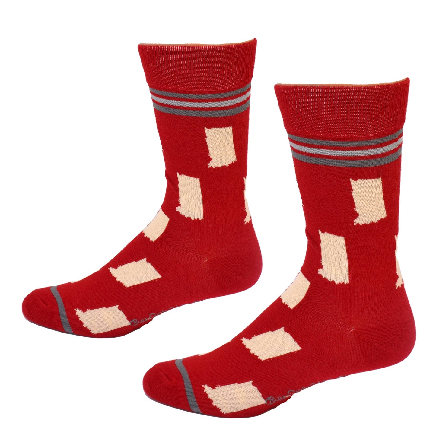 Buy Socks You All - Indiana State Shapes Crimson and Cream Men's Socks