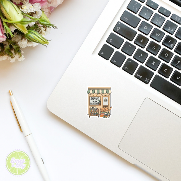 Limes & Lilly - Support Your Local Indie Bookstore Vinyl Sticker