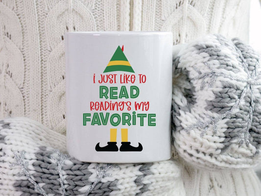 Sister Ray - Elf I Like Reading Christmas 11 oz Coffee Mug