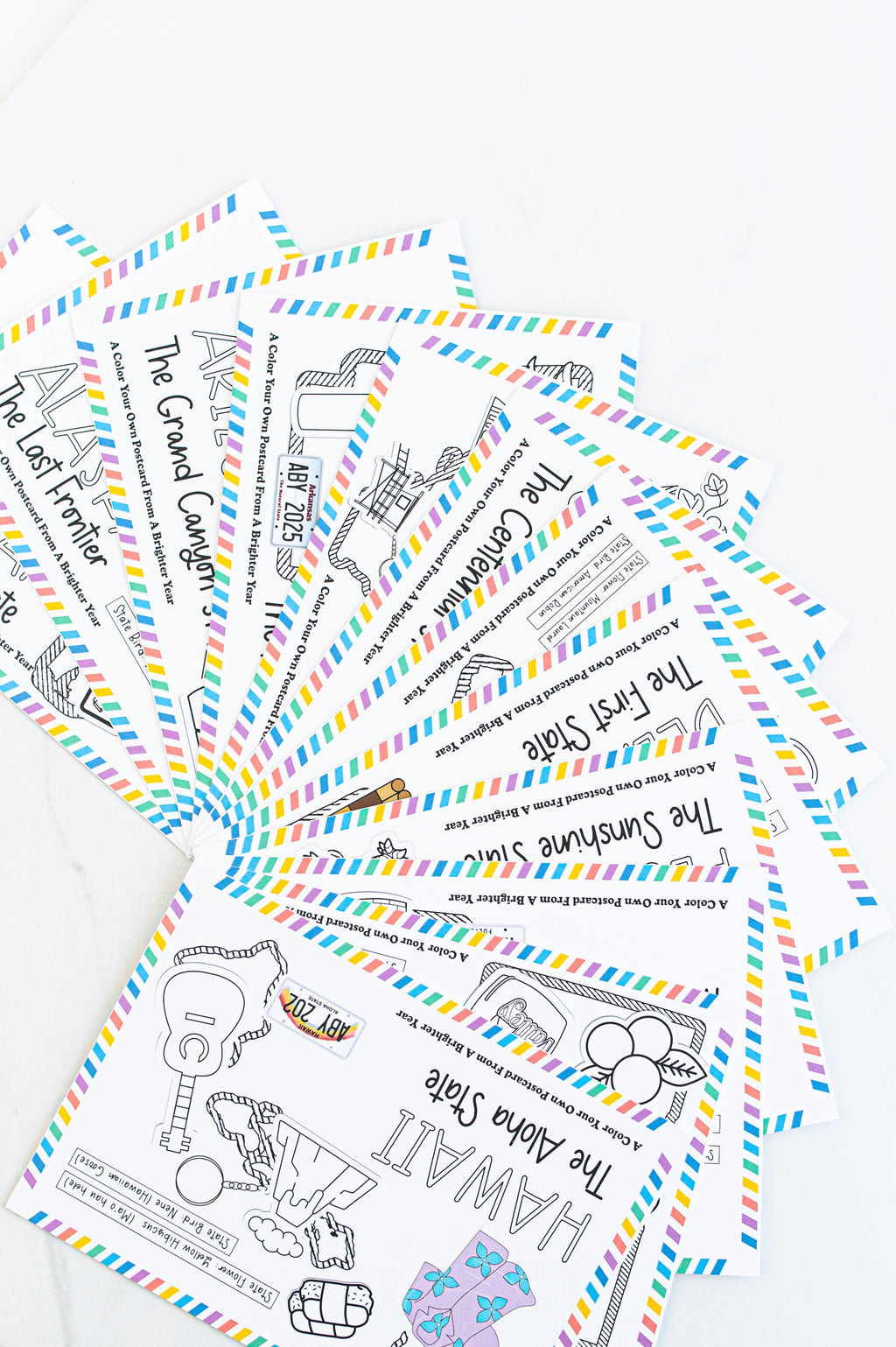 A Brighter Year - Color Your Own Indiana State Postcard