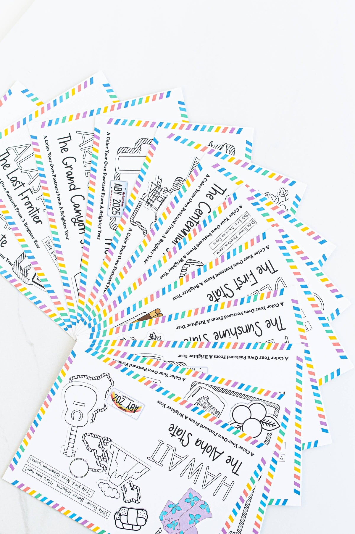 A Brighter Year - Color Your Own Indiana State Postcard