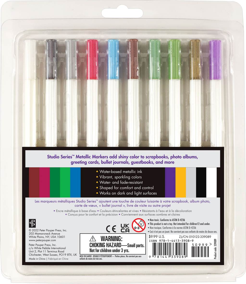 Peter Pauper Press - Studio Series Metallic Markers Set