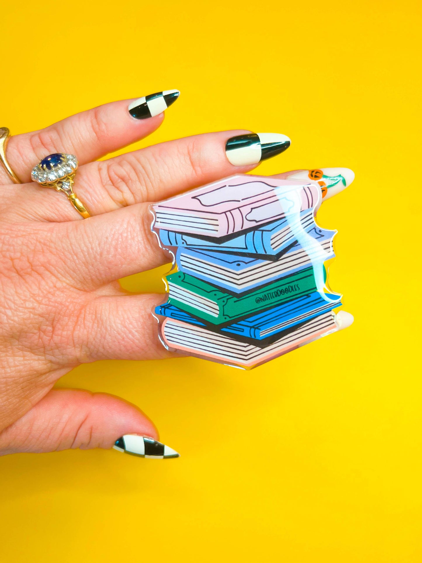 NatterDoodle - Stacks on Stacks Book Phone Grips Reading Reader Teacher