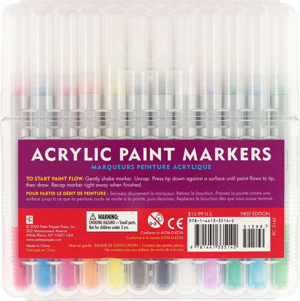 Peter Pauper Press - Studio Series Acrylic Paint Marker Set (12-piece set)