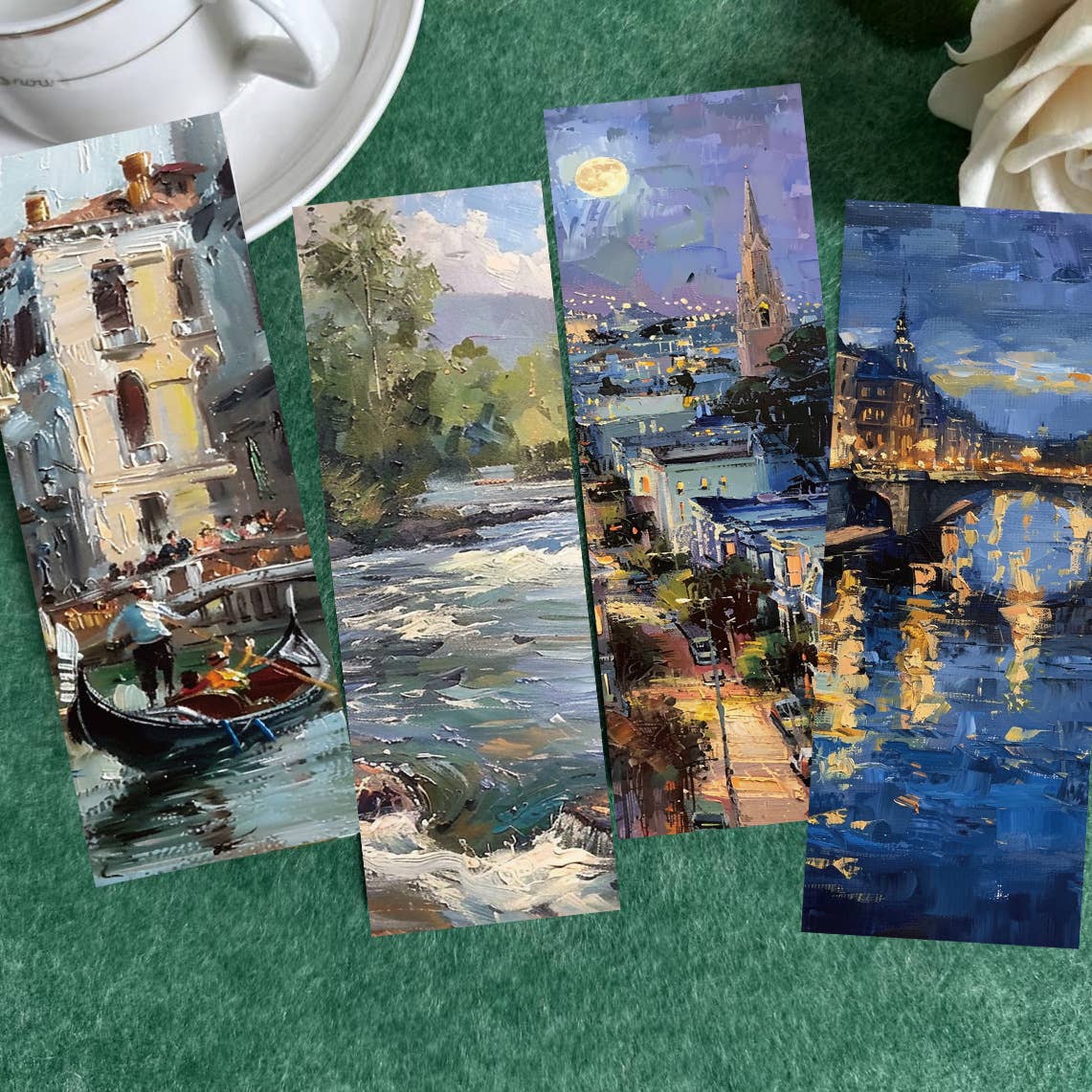 Magnifique Hearts - Scenic Oil Painting Bookmarks – Artsy Landscape Reminders