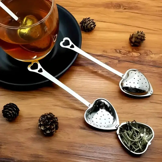 Heart-Shaped Stainless Steel Tea Strainer