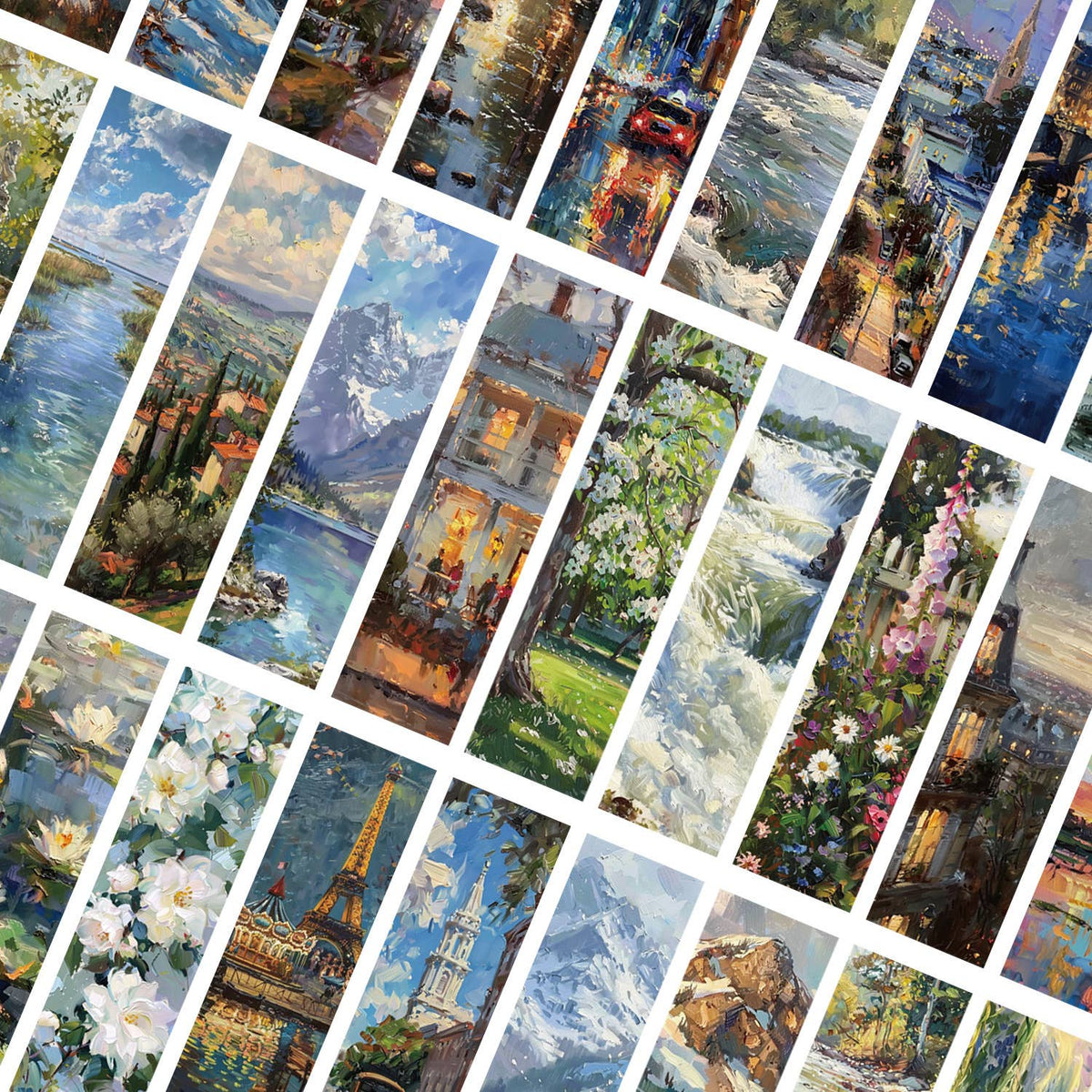 Magnifique Hearts - Scenic Oil Painting Bookmarks – Artsy Landscape Reminders