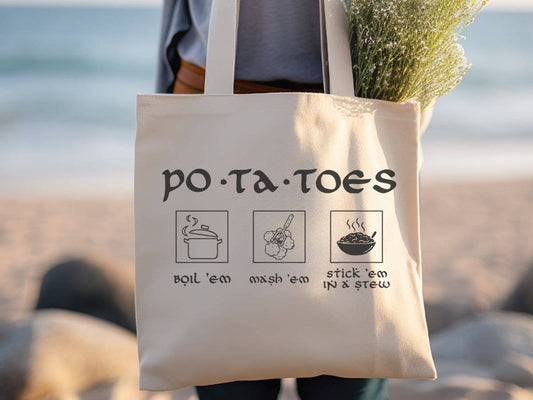 Sister Ray - Potatoes Hobbit Lord of the Rings Inspired Canvas Tote Bag