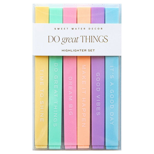 Sweet Water Decor - Do Great Things Highlighter Set - Stationery Set