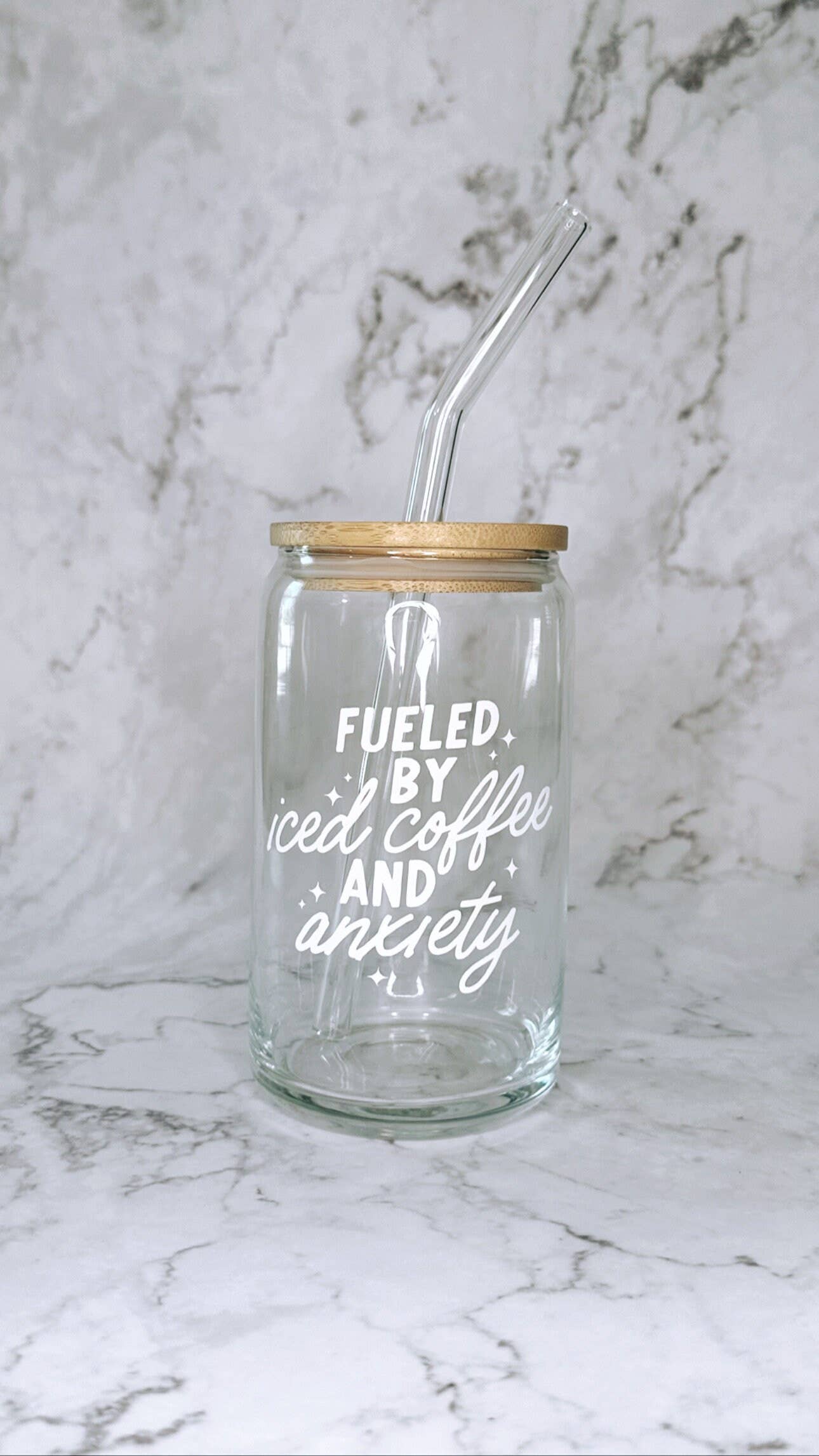 256 Craft Co - Fueled By Iced Coffee And Anxiety Can Glass 16 Oz