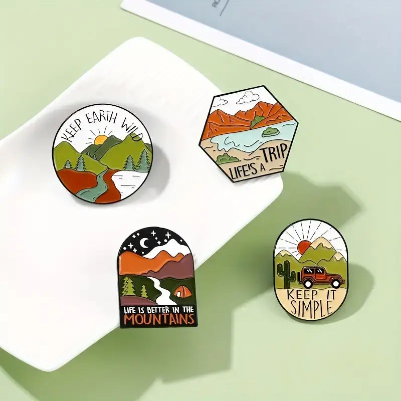 Magnifique Hearts - Nature-Inspired Enamel Pins: Outdoor Adventure Camping Pins