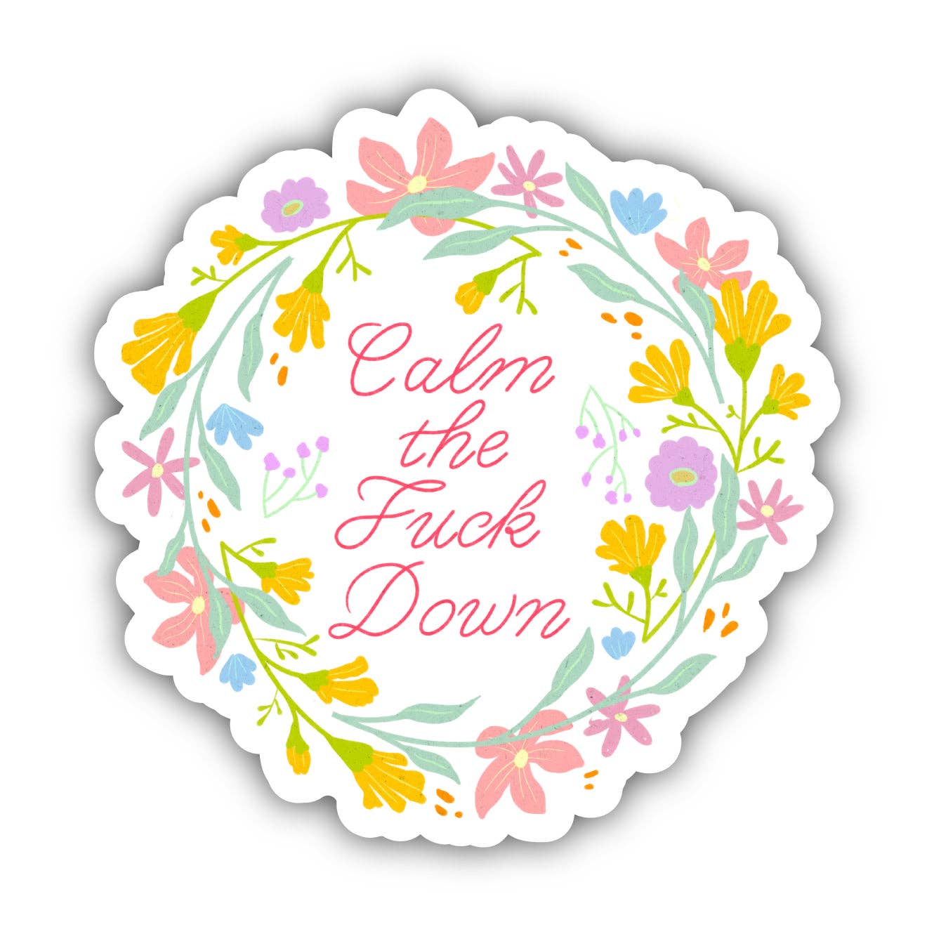 Big Moods - Calm The Fuck Down Floral Sticker