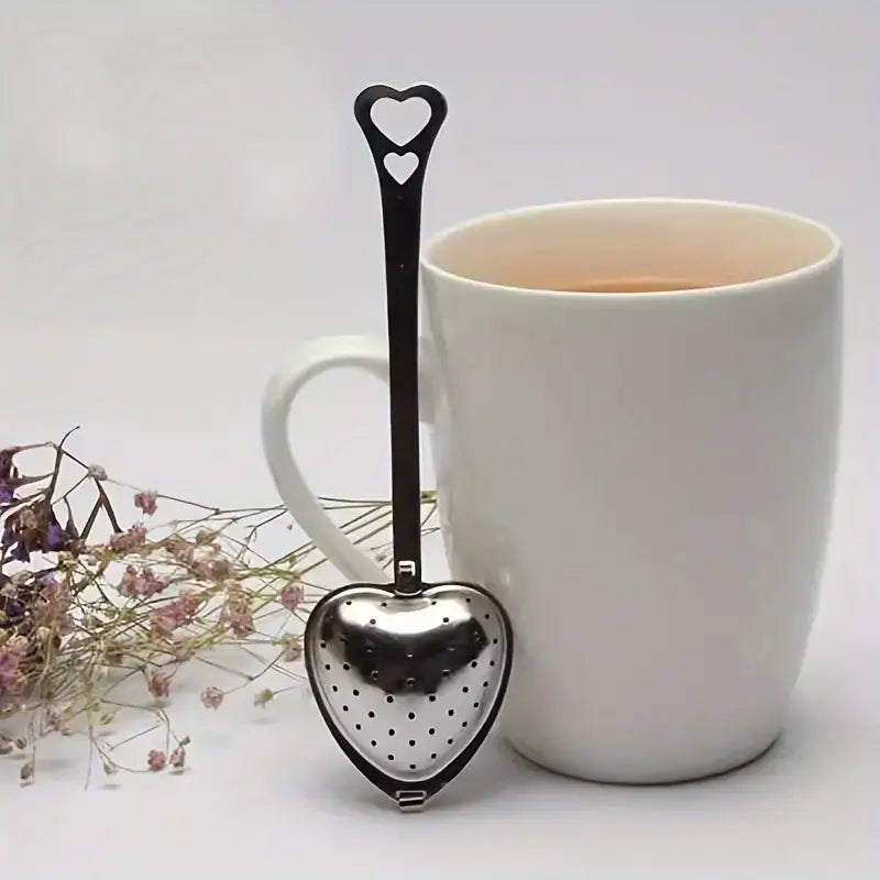 Heart-Shaped Stainless Steel Tea Strainer