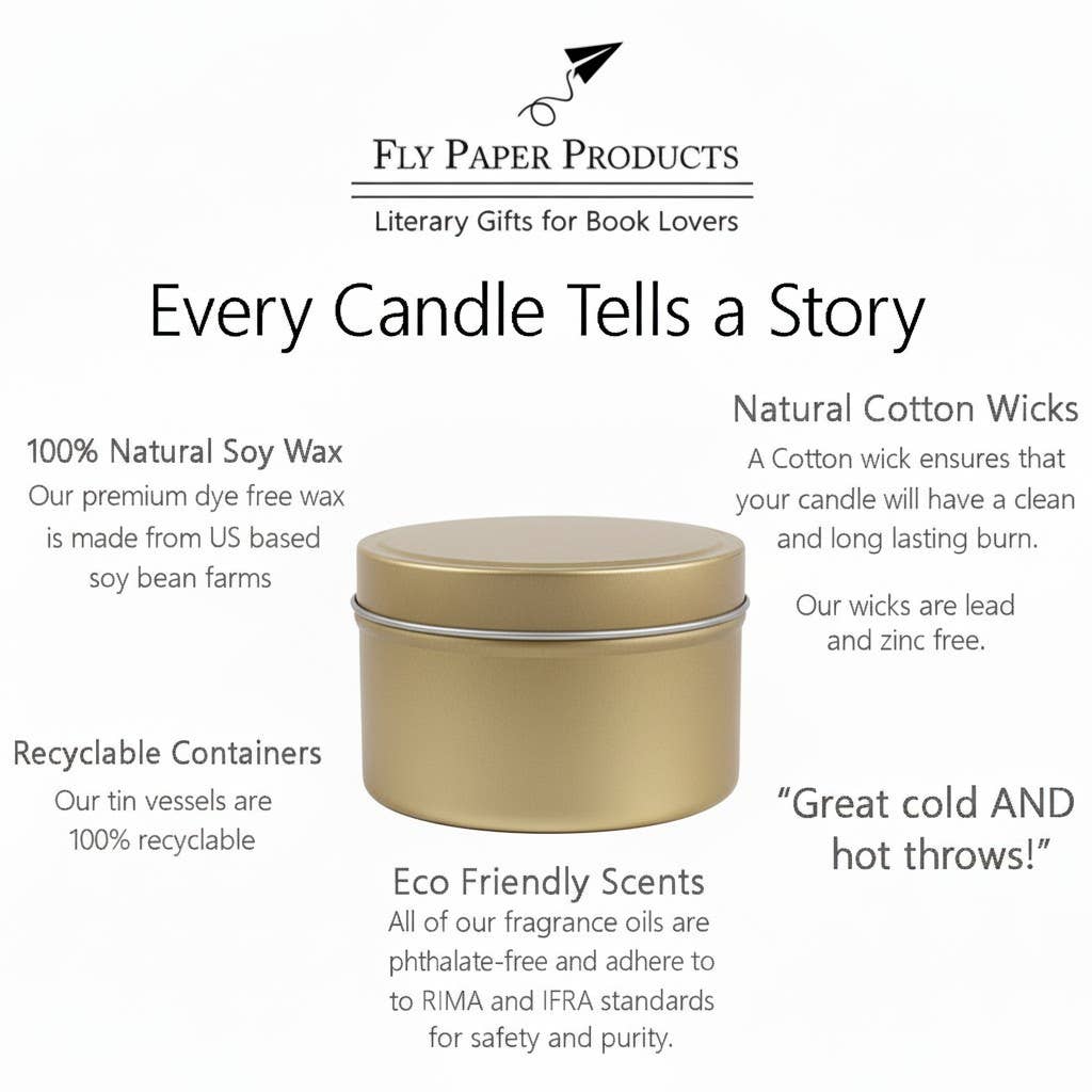 Fly Paper Products - Little Women 4oz Soy Candle Pear + Cinnamon + Vanilla