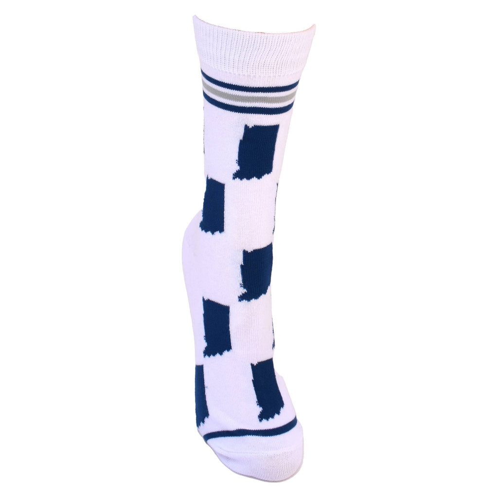 Buy Socks You All - Indiana State Shapes Blue and White Women's Socks