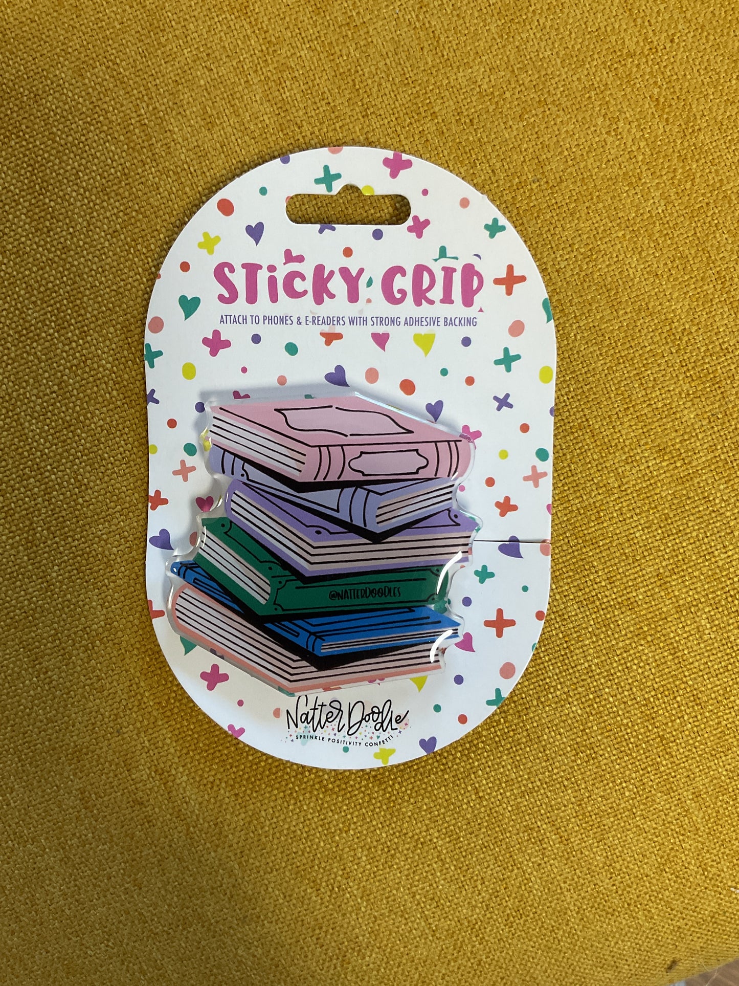 NatterDoodle - Call Me Bookish Phone Grip Reading Teacher Book Library Pink