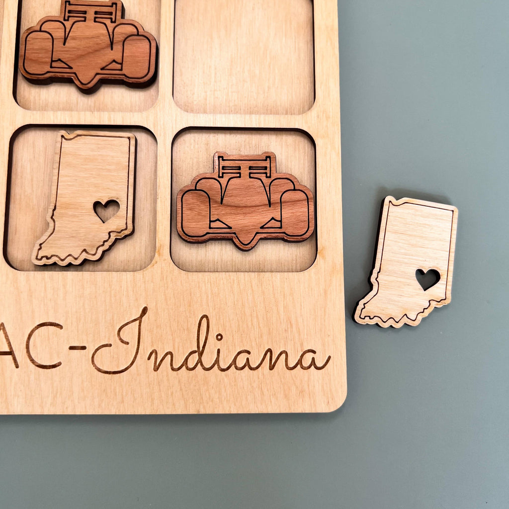 Birch House Games & Gifts - Indiana State Gift - Tic-Tac-Toe IN Game - Customizable
