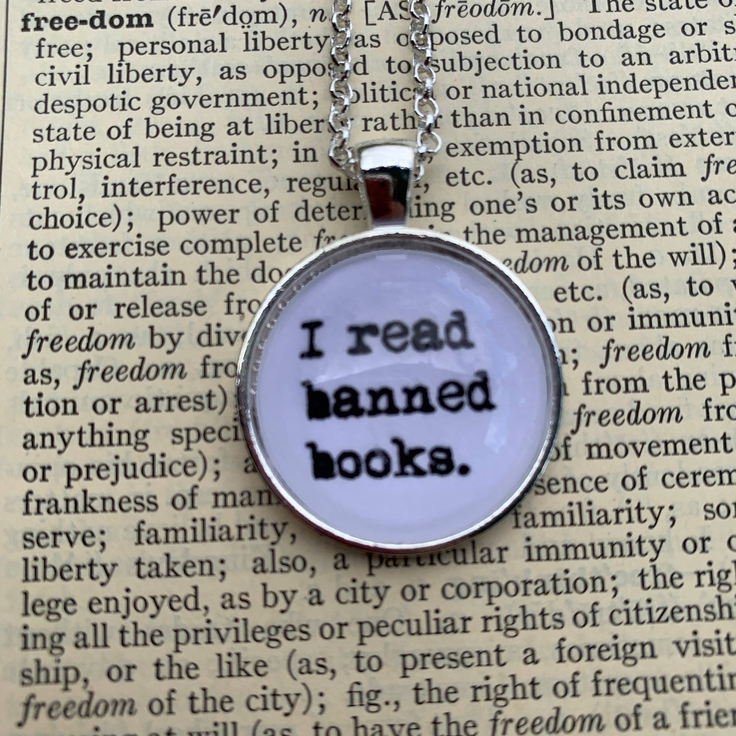 Bookish Endeavors - Typewriter Reading Necklaces-Silver Tone