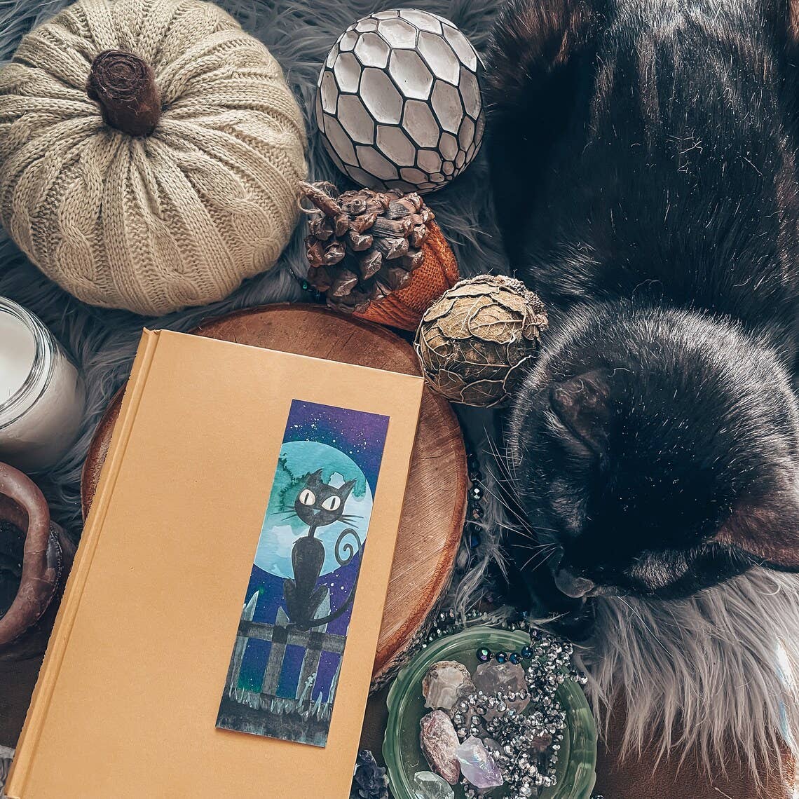 Mirkwood Scribes - Halloween Black Cat Bookmark