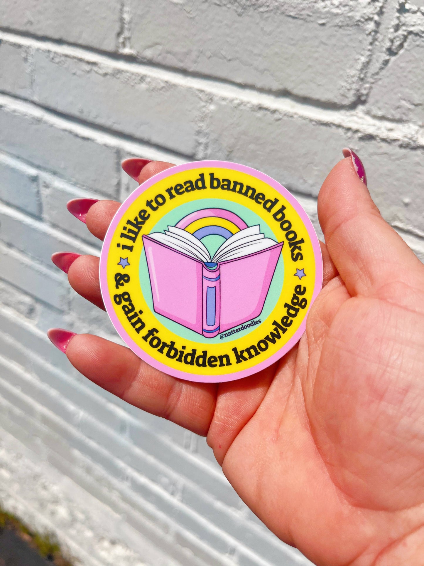 NatterDoodle - Read Banned Books, Gain Forbidden Knowledge Reading Sticker