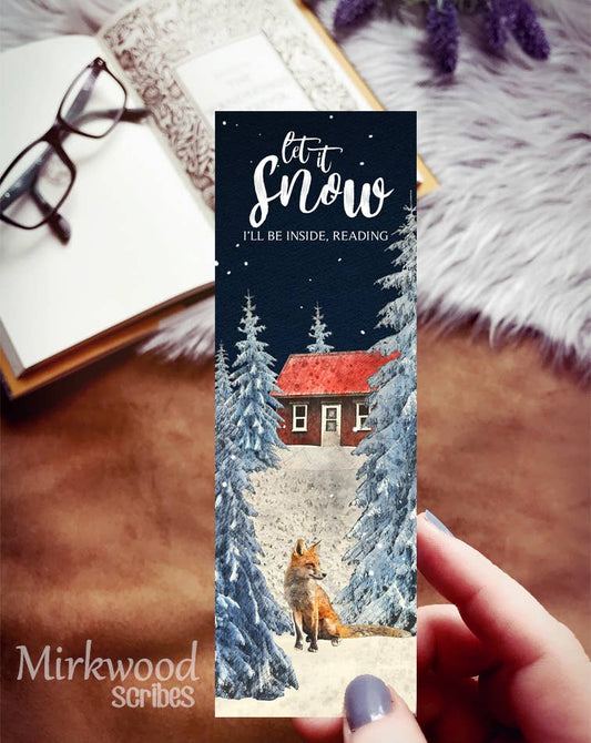 Mirkwood Scribes - Let it Snow Christmas Watercolor Bookmark