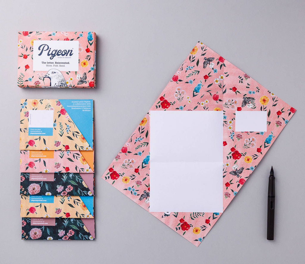 pigeonposted - Sunday Letter Pigeon, Folding Letter Stationery, Pack of 6