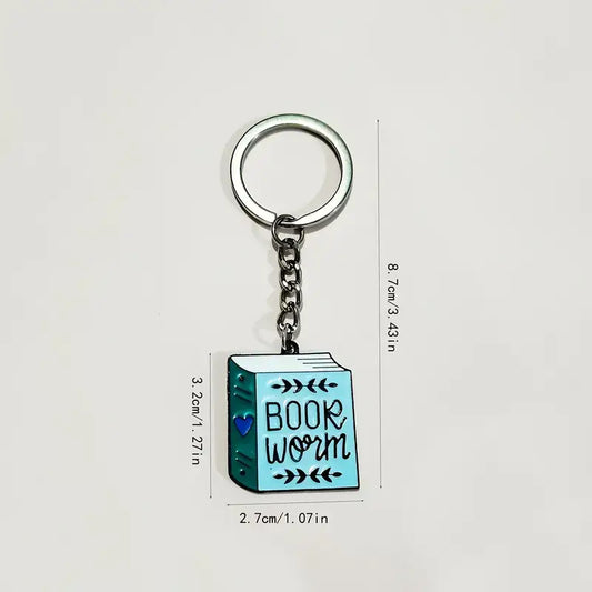 Magnifique Hearts - "Bookworm" Enamel Keychain – Perfect for Book Lovers