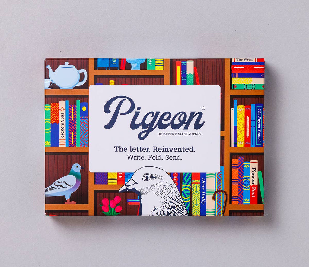 pigeonposted - Bookstore Pigeon, Folding Stationery Letter Pack, Pack of 6