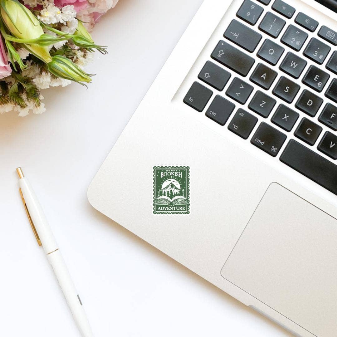 Limes & Lilly - Time for a Bookish Adventure Stamp Vinyl Sticker | Kindle
