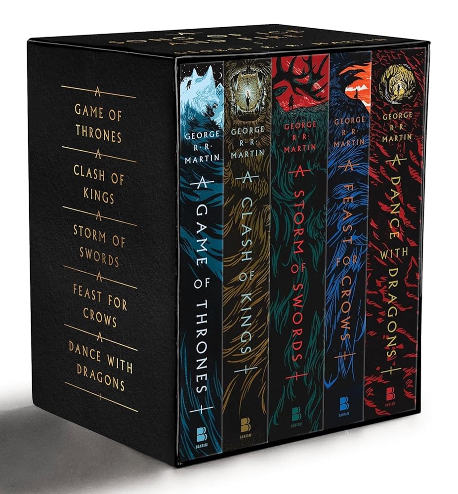 George R. R. Martin's A Game of Thrones 5-Book Boxed Set (Song of Ice and Fire Series): A Game of Thrones, A Clash of Kings, A Storm of Swords, A ... A Dance with Dragons (A Song of Ice and Fire) cover image